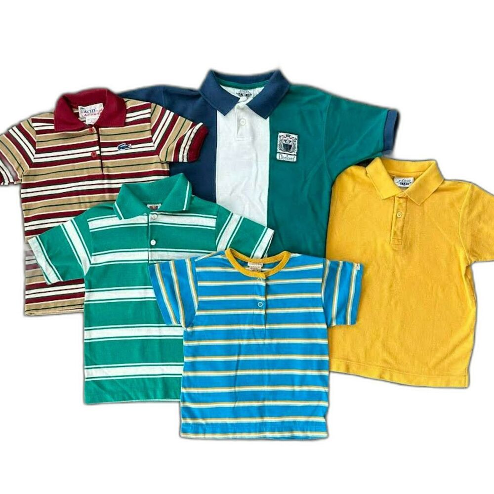 Boys Size 6 Vintage 90's Polo Shirts 5 Piece Bundle Calvin IZOD Dockers Lacoste